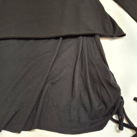 Lamps 2-Layer Bodycon Dress Size M Drawstring Side Ruching Long Sleeves Stretch - Picture 4 of 16